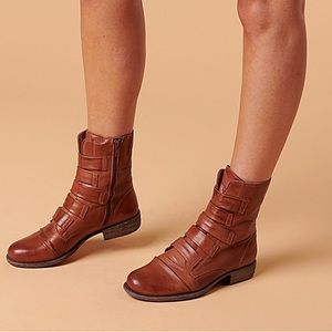 Miz Mooz Leighton Ankle Strap Boots Brandy